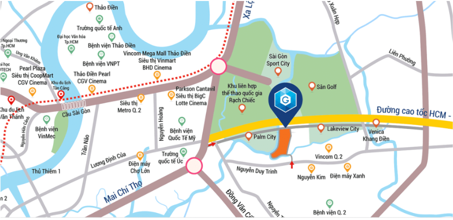 Bản đồ vị trí của The Privé 